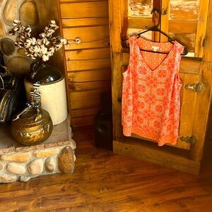 J. Jill Orange Sleeveless Blouse